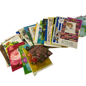 Vintage 60s/70s Greeting Cards Lot Get Well Cards For Crafting Used